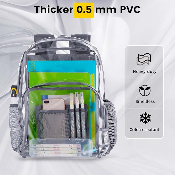 Vorspack Clear Backpack Heavy Duty PVC Transparent Backpack - Image 3