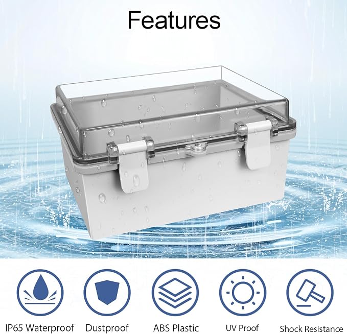 ABS Plastic Dustproof Waterproof IP65 Junction Box Hinged Shell Universal - Image 3