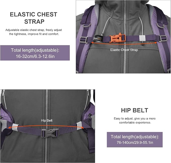 MOUNTAINTOP 40L Hiking Backpack, Lightweight Travel Backpack - Image 6