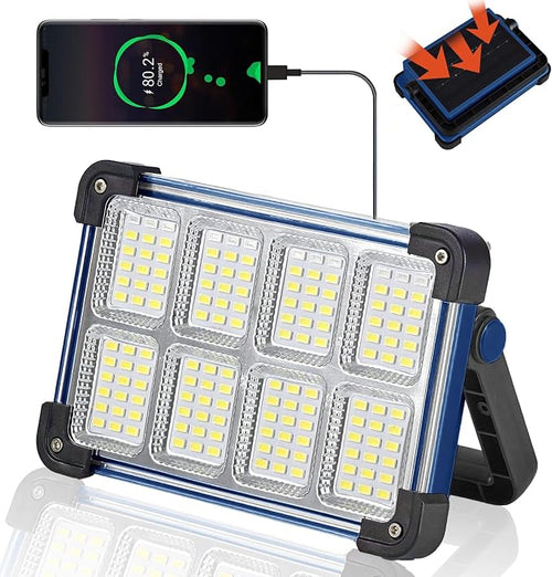 120W Solar Rechargeable Work Light, 144 LED Portable Flood Light - Image 2