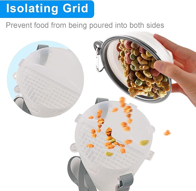 Dog Travel Water Bottle Collapsible Bowls, 2 in 1 Pet Food Container - Image 4