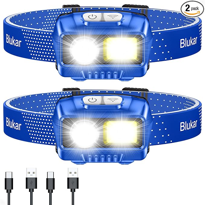 Blukar LED Headlamp, 2000L Super Bright Rechargeable Headlight Flashlight by Blukar