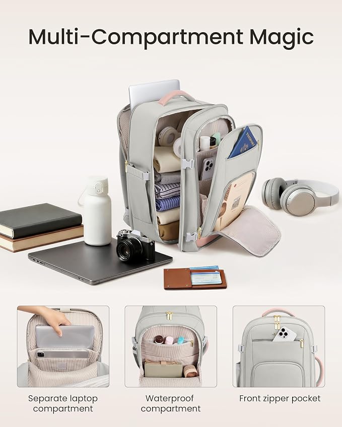 LOVEVOOK Travel Backpack for Women, 50L Carry On Backpack Flight Approved - Image 4