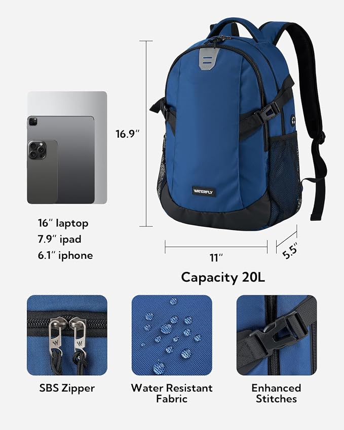 WATERFLY Small Casual Travel Backpack: 20L - Image 2