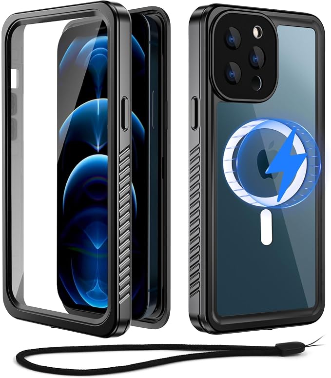 Beeasy for iPhone 12 Pro Max Waterproof Case, 360 Full Body Heavy Duty Phone by Beeasy