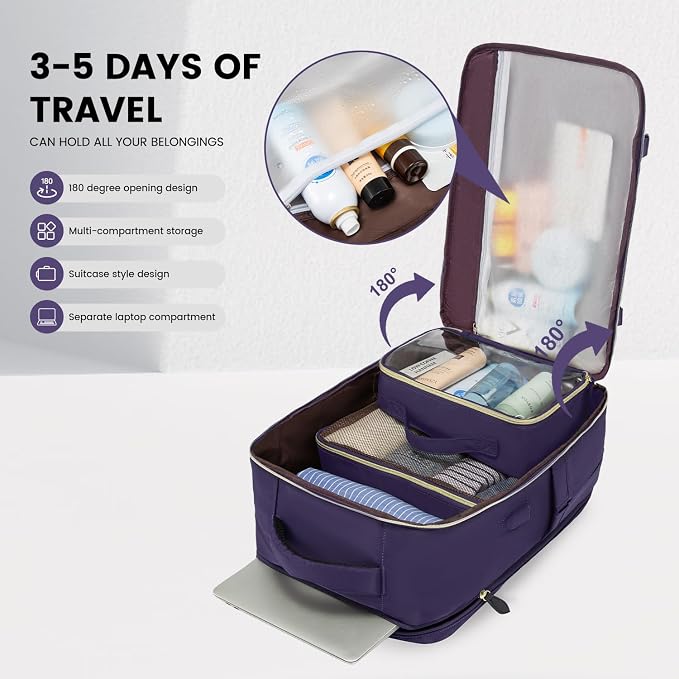 LOVEVOOK Travel Backpack for Women, 40L Carry On Backpack - Image 2
