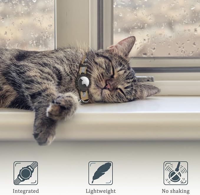 Reflective AirTag Cat Collar, Integrated Cat Tracker Collar - Image 4