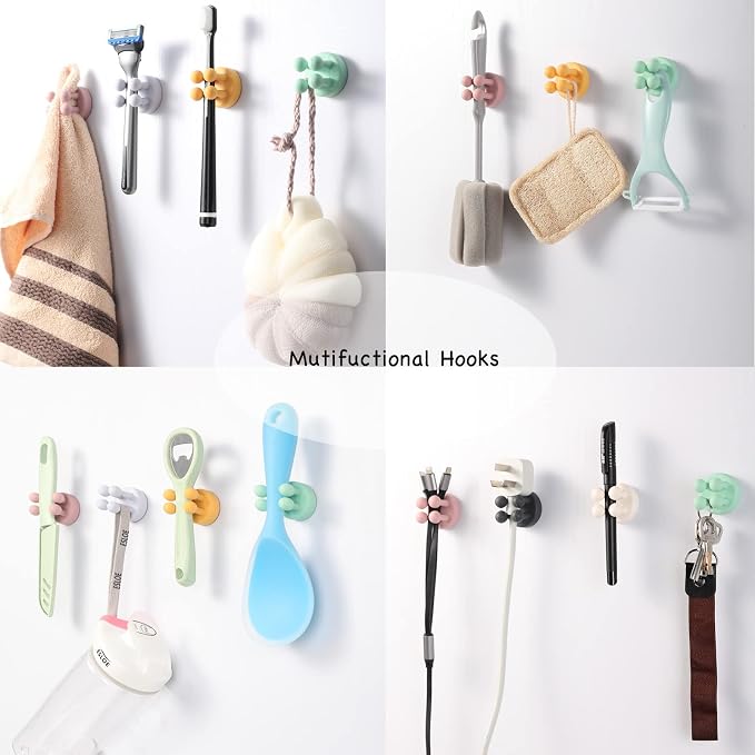 iBetterLife Razor Holder for Shower Hooks – 6Pcs Self Adhesive Wall Mounted - Image 3