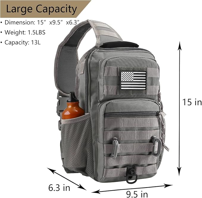 Rover Sling Pack Tactical Shoulder Sling Bag Backpack - Image 2