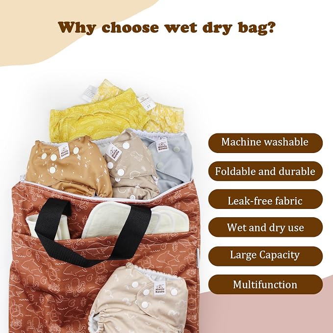 Mama Koala Diaper Pods, Portable Washable Reusable Baby Cloth Diapers Bags - Image 5