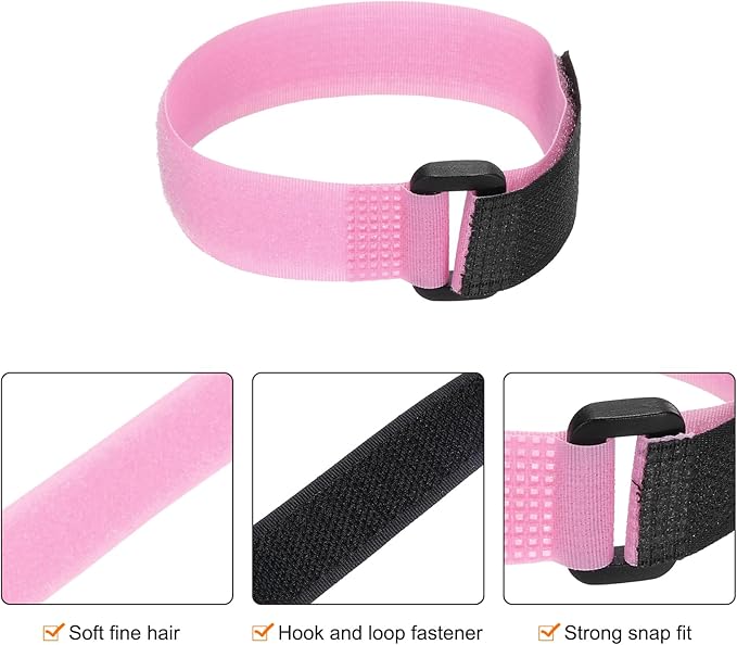 MECCANIXITY 5Pcs Reusable Battery Tie Down Straps, 0.8x12" Pink Nylon - Image 3