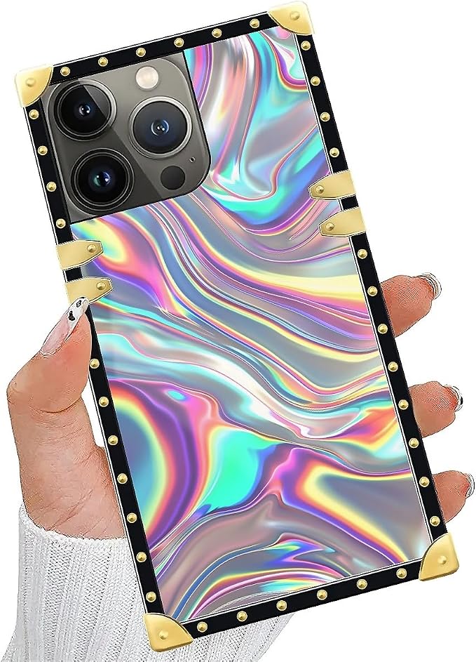 Compatible with iPhone 14 Pro Max Case, Holographic Abstract Iridescent - Image 5