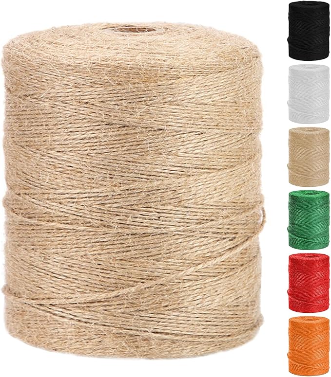 Vanhench Jute Twine Rope 1/13" x 1100FT, Natural Jute String Cord by Vanhench
