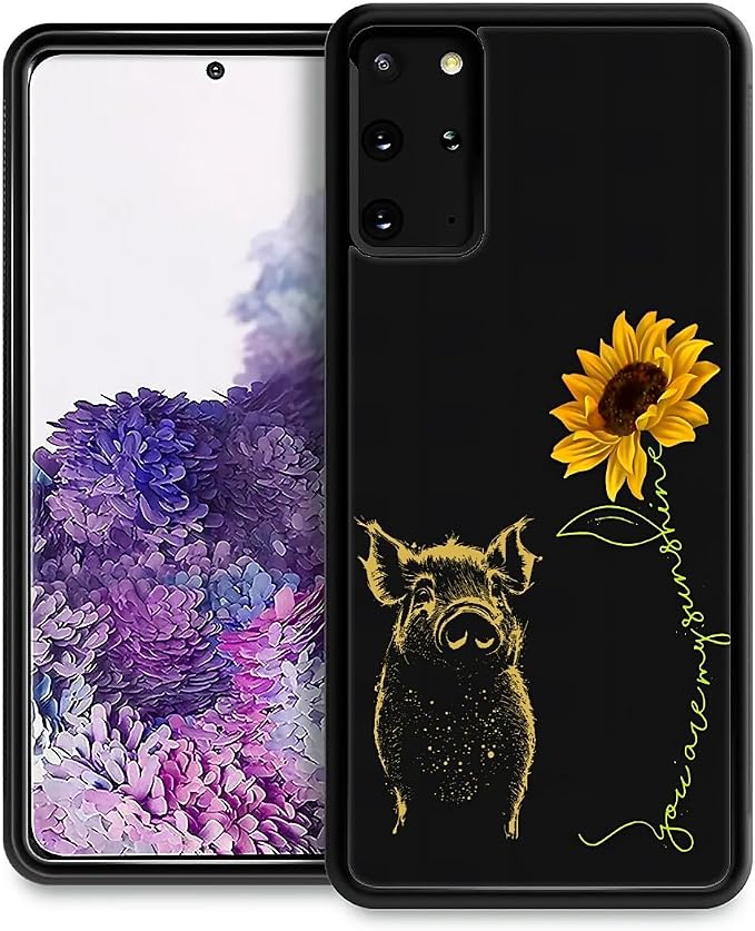for Samsung Galaxy S20 Plus Case, Pig Sunflower Yellow Sunshine Pattern Graphic by FKBRCL4U