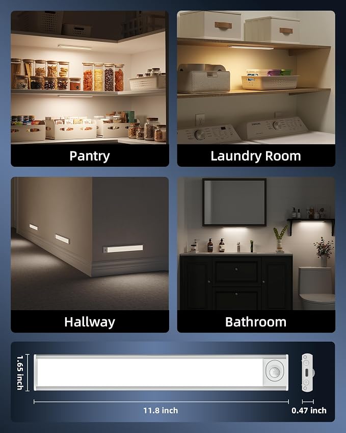 Under Cabinet Lighting, 12inch Rechargeable Motion Sensor Light Indoor - Image 9