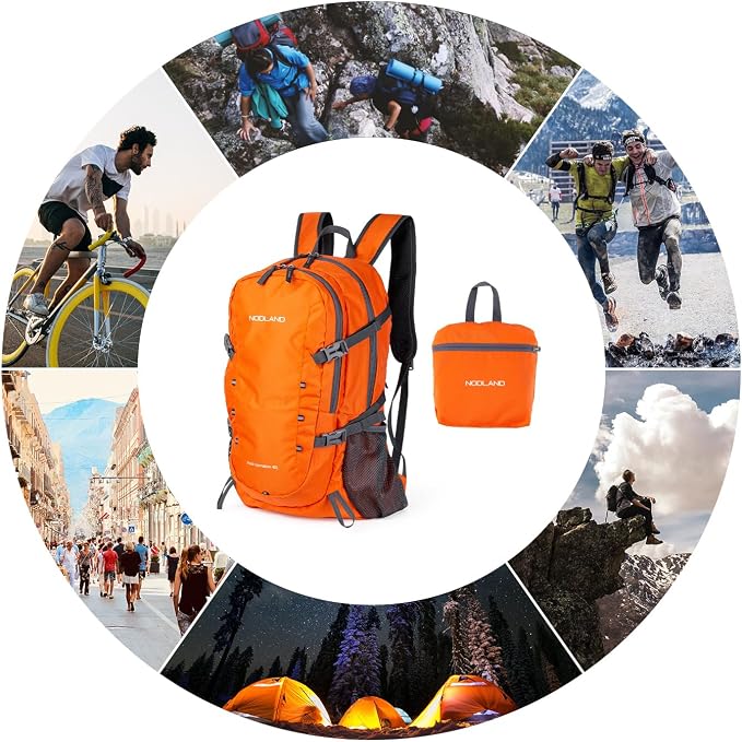 NODLAND Lightweight Backpack, Travel 40L Foldable Water-Resistant Daypack - Image 6