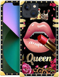 Compatible with iPhone 13 Case, Glitter Red Rose Queen Leopard Lipstick Luxury by Unknown