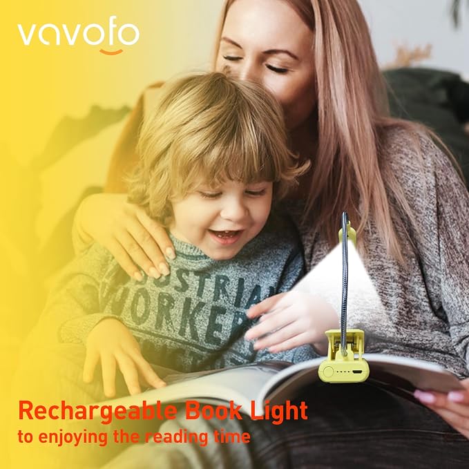 VAVOFO Rechargeable Book Light for Reading in Bed Kids, 7 LED Reading Light - Image 2