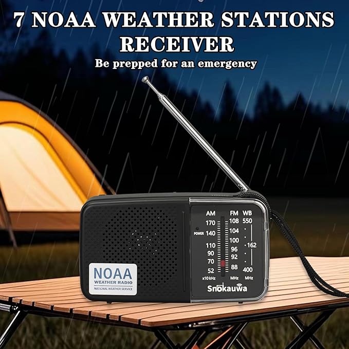 Portable AM FM Transistor Radio Battery Operated, NOAA Weather Radio - Image 2