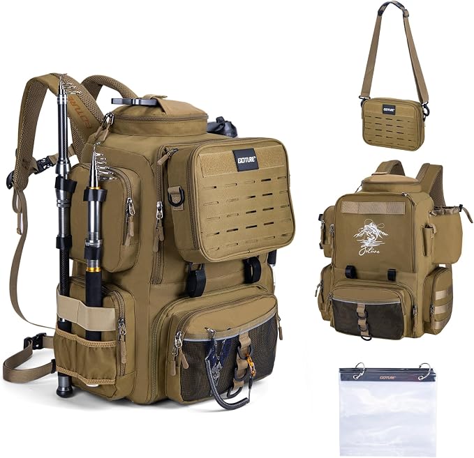 Goture Fishing Backpack, 900D Water-Resistant Tackle Backpack by Goture