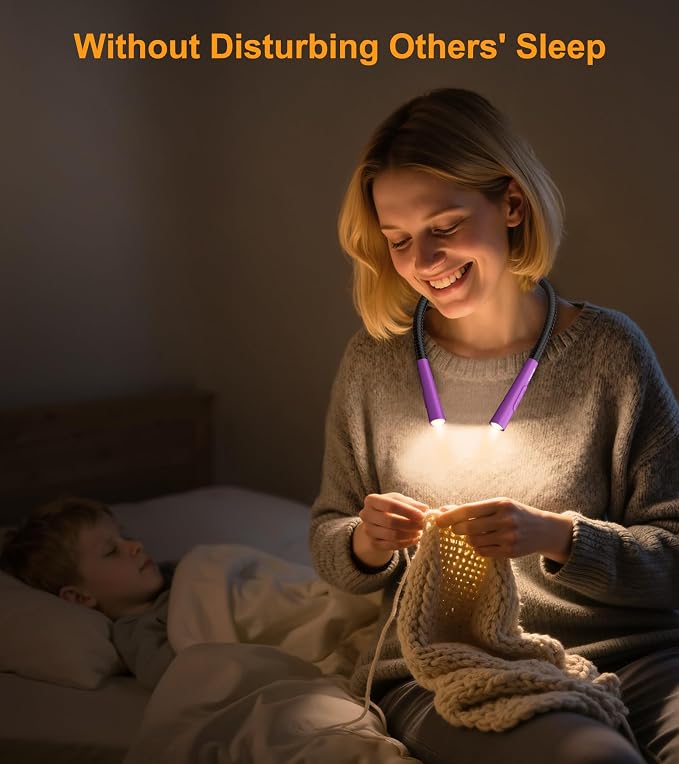 Gritin Book Light, Eye Caring 4-Color & 5-Brightness Neck Light Reading Light- - Image 9