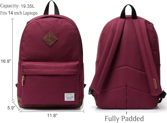 Backpack for Men Women, VASCHY Classic Water-resistant Lightweight Travel - Image 2