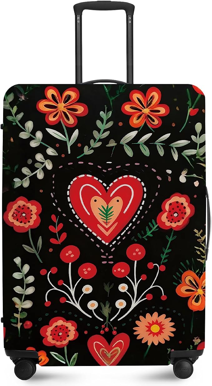 ANNA QUEEN Flowers Floral Travel Luggage Cover -Spring Stretchable Airplane by ANNAQUEEN