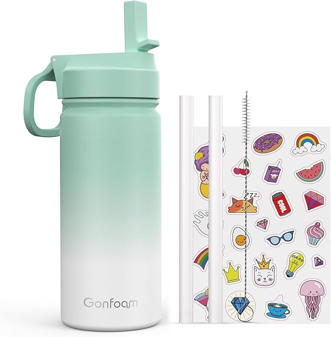 Kids Water Bottle, 16oz Kids Water Bottle by Gonfoam