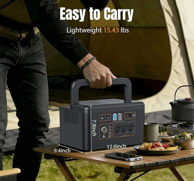 Portable Power Station 650W, 576Wh Solar Generator, LiFePO4 Battery 3.5 Hour - Image 6