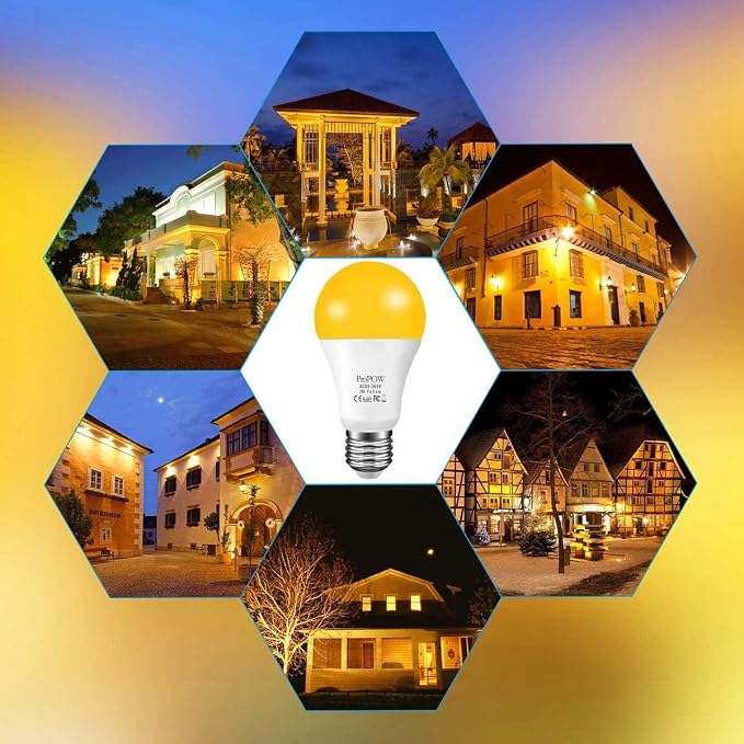 Yellow Bug Light Bulbs, Dusk to Dawn, 7W LED, 40W Equivalent, Smart Auto on/Off - Image 6