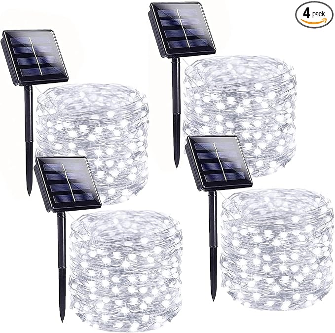 Solar String Lights Outdoor, 4 Pack Each 100 LED Solar Twinkle Lights by BHCLIGHT