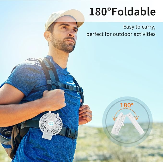 HandFan 10400mAh Portable Hand held Fan, 40Hrs Long-Lasted Hand Fan Rechargeable - Image 6