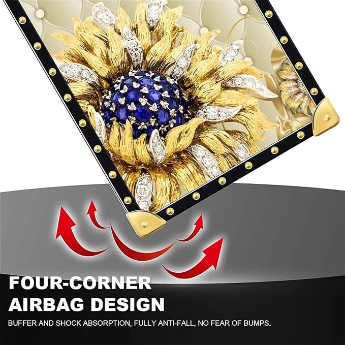 Compatible with iPhone 16 Case, Sunflower Diamonds Leather Luxury Golden - Image 7