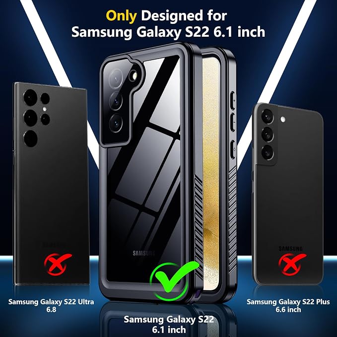 SPIDERCASE for Samsung Galaxy S22 Waterproof Case, IP68 Water Resistance Full - Image 2