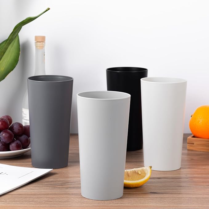 26-ounce Plastic Drinking Glasses Stackable Tumblers Water Cups Mixed Drinkware - Image 3