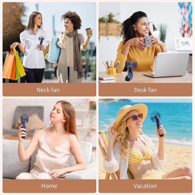 Mini Handheld Fan, USB Rechargeable 3 IN 1 Personal Cooler Fans - Image 7