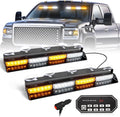 HLauto 604N Emergency Dash Strobe Lights: 2x16.8 inch Amber White Security by HLauto
