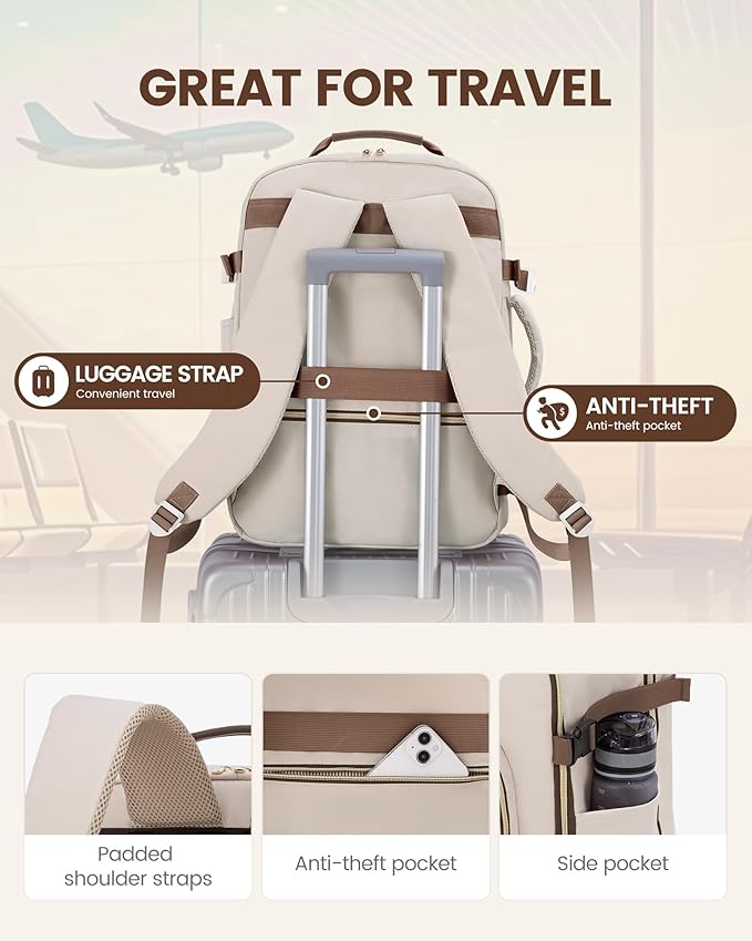 LOVEVOOK Travel Backpack for Women & Men 50L, Airline Approved Carry On - Image 6