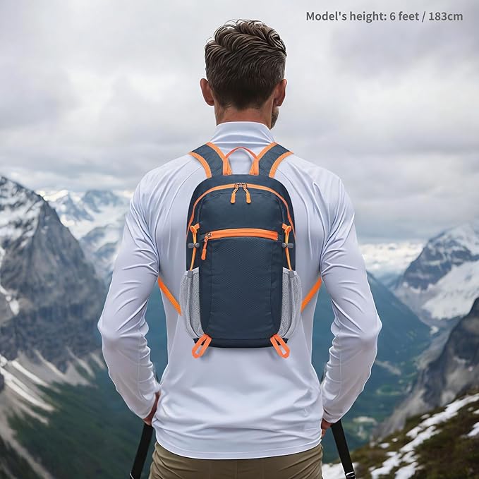 Hiking Daypack Packable, Camping Backpack Water Resistant Lightweight Polyester - Image 7