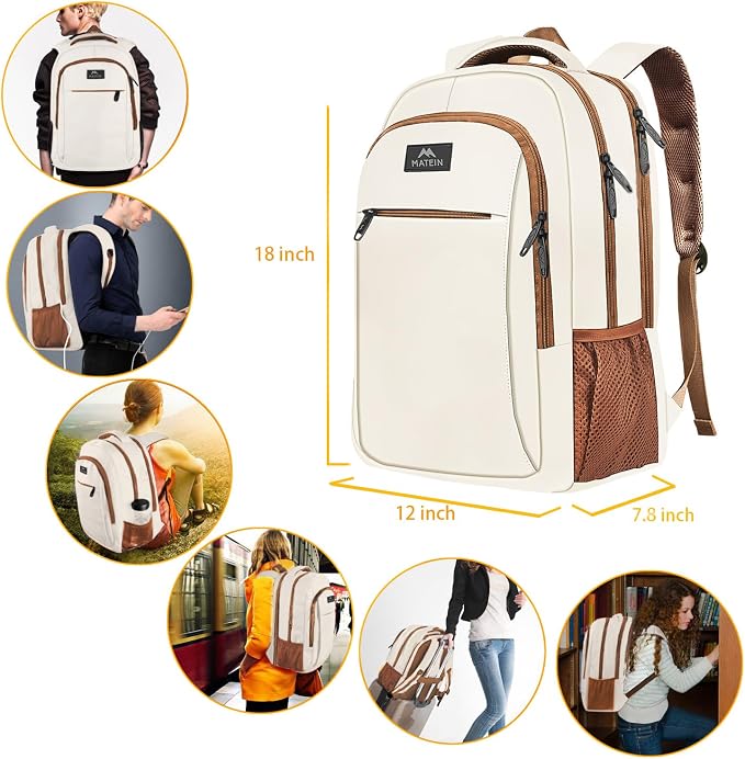 MATEIN 15.6inch Travel Laptop Backpack, Cute Anti Theft Slim Sturdy Laptops - Image 3