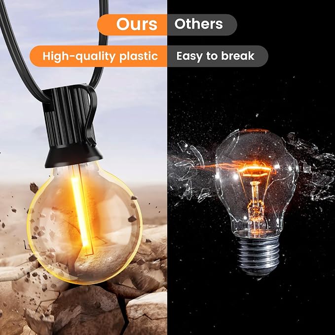 OHLUX 30FT Solar String Lights Outdoor, Waterproof Solar Patio Lights - Image 4
