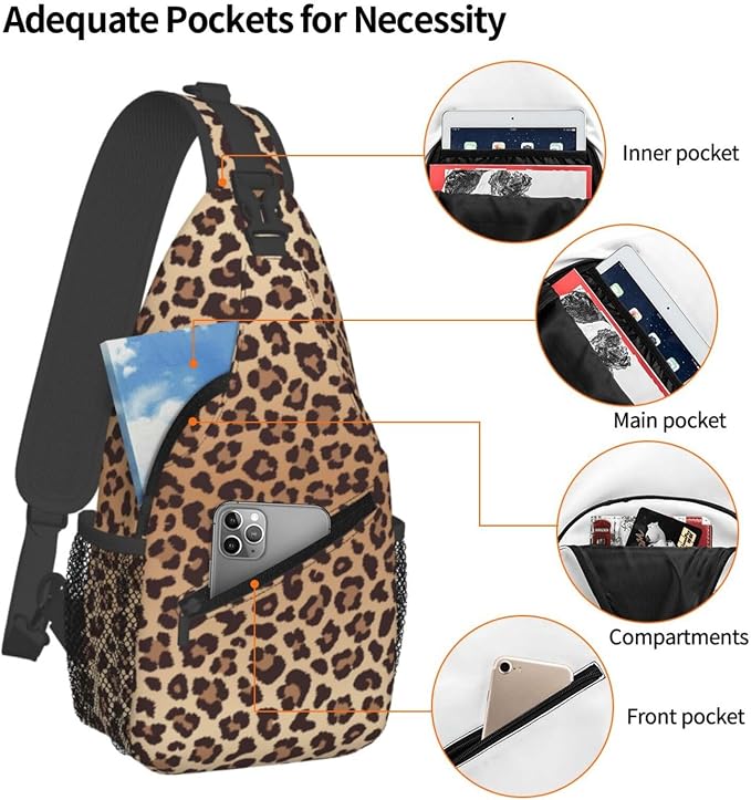 Leopard Print Crossbody Sling Bags - Image 3