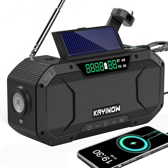 Solar Hand Crank Emergency Radio by KAYINOW