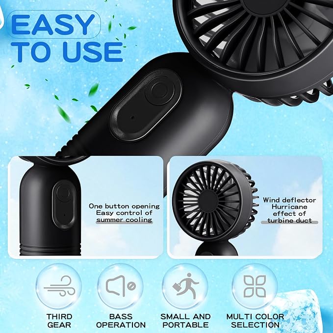 Rossesay 48 Pcs Mini Portable Fan Bulk Cute Handheld Lightweight Small Little - Image 4