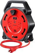 DEWENWILS Cord Reel with 4 Power Outlets, 2-USB Ports, 25FT Retractable by DEWENWILS