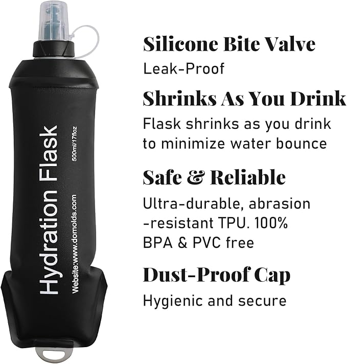 2Pcs 500ml Soft Flask, TPU Collapsible Soft Water Bottle - Image 2