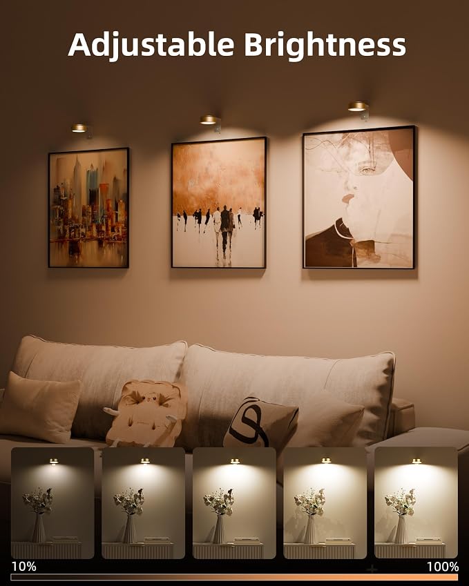 EZVALO Picture Lights for Wall, 2000mAh Rechargeable Battery Magnetic Poster - Image 4