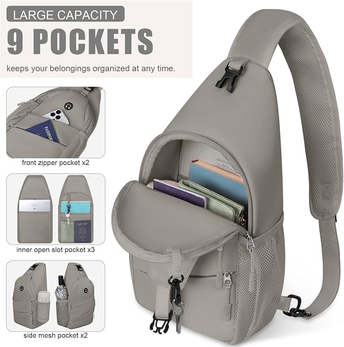 Pritent Crossbody Bags for Women Men Trendy Sling Bag Backpack Casual Chest Bag - Image 3