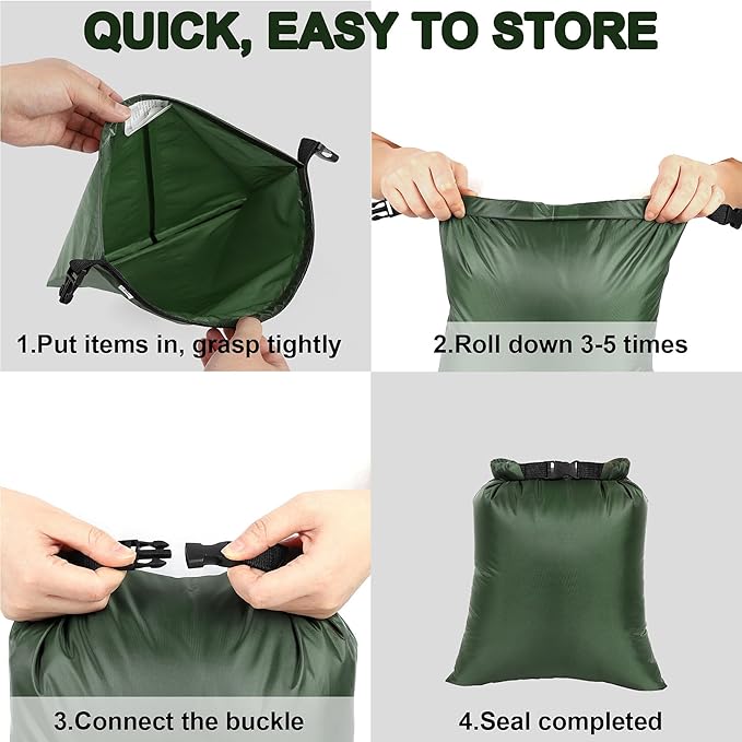 Dry Bags Waterproof Set, 5 Packs Ultralight Waterproof Bags Small Stuff Sack - Image 4
