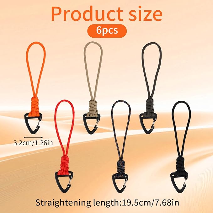6pcs Paracord Keychain, Braided Rope Paracord Lanyard Key Chain - Image 2